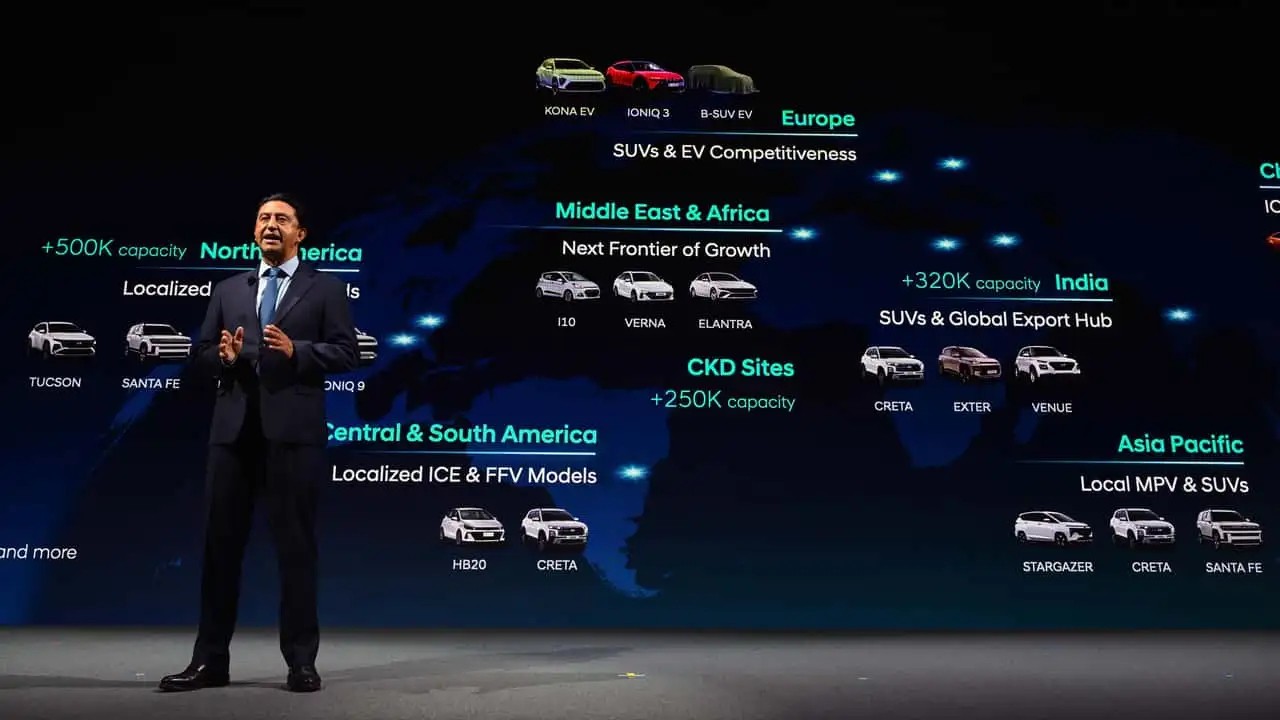 Hyundai Santa Fe thế hệ mới sẽ có bản EREV, chạy hơn 960 km khi đầy nhiên liệu Hình ảnh tại CEO Investor Day 2026 diễn ra ở Seoul ngày 26/8