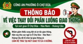Hà Nội: Thay đổi phân luồng giao thông tại nút giao Ô Chợ Dừa - Hào Nam - Hoàng Cầu