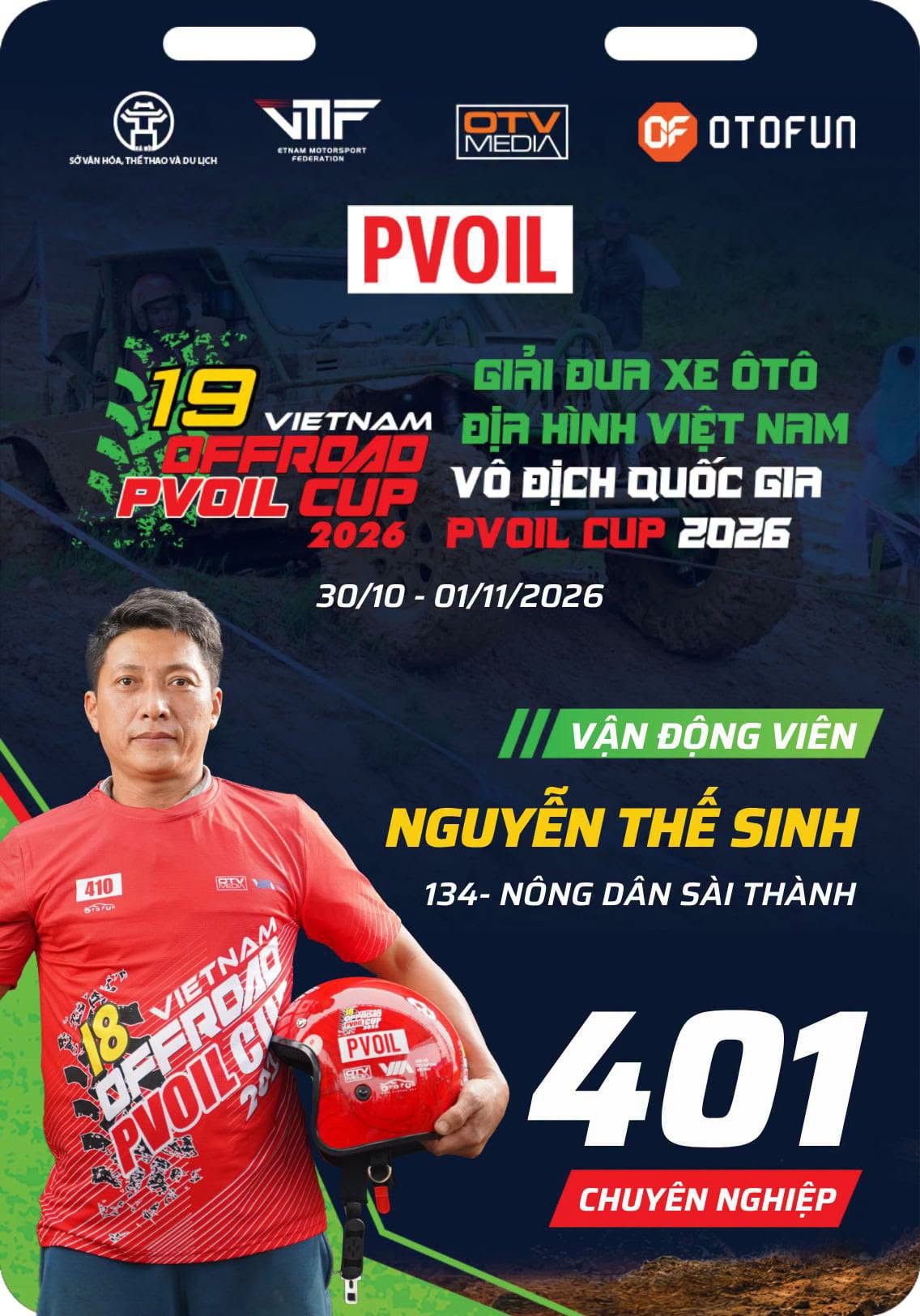 PVOIL VOC 2026: Dàn vận động viên Hạng Chuyên nghiệp lộ diện