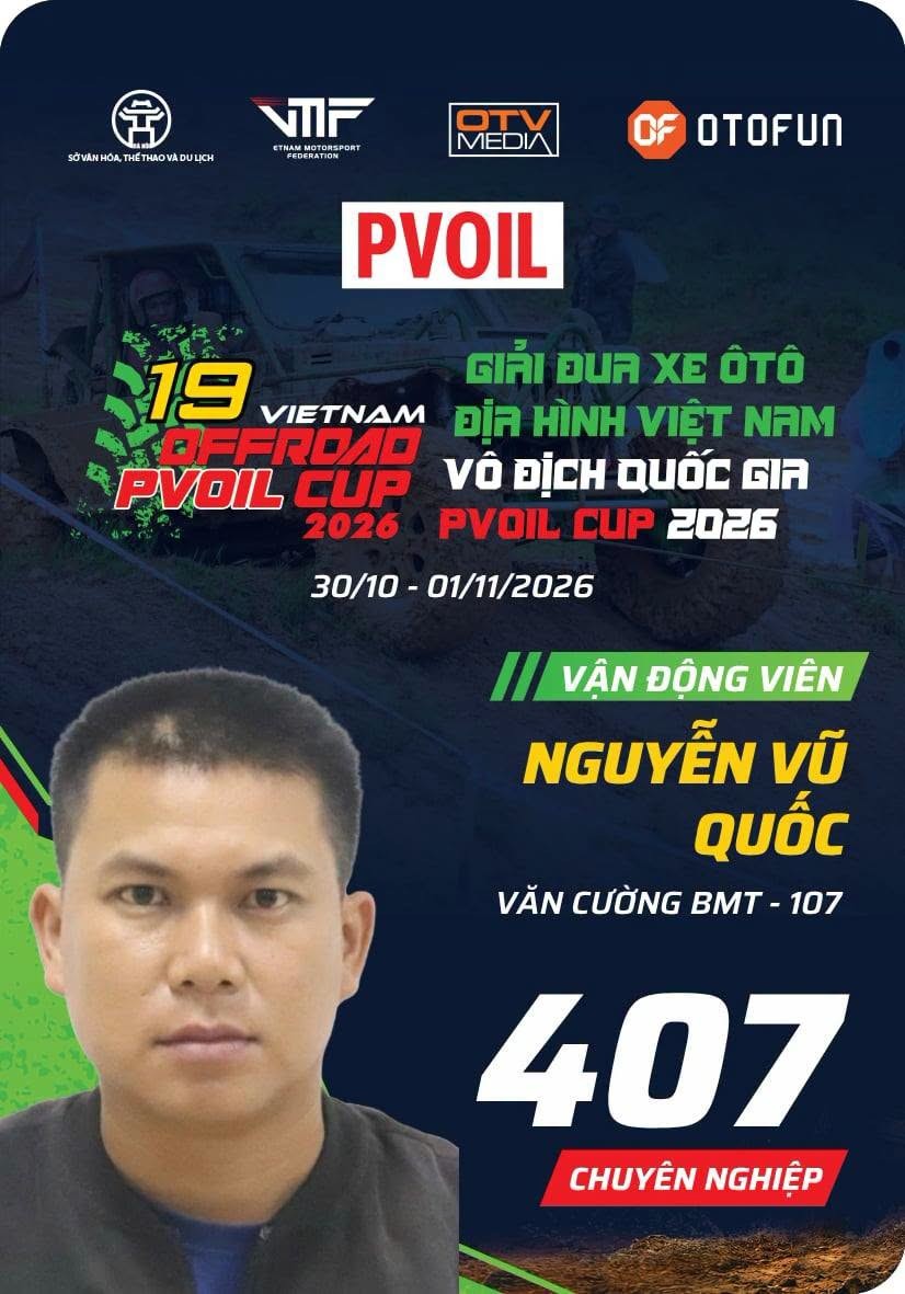 PVOIL VOC 2026: Dàn vận động viên Hạng Chuyên nghiệp lộ diện