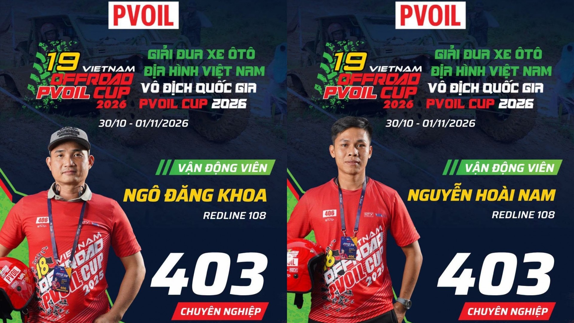 Đội 403 PVOIL VOC 2026: Redline 108 mang kinh nghiệm rally quốc tế về Đồng Mô