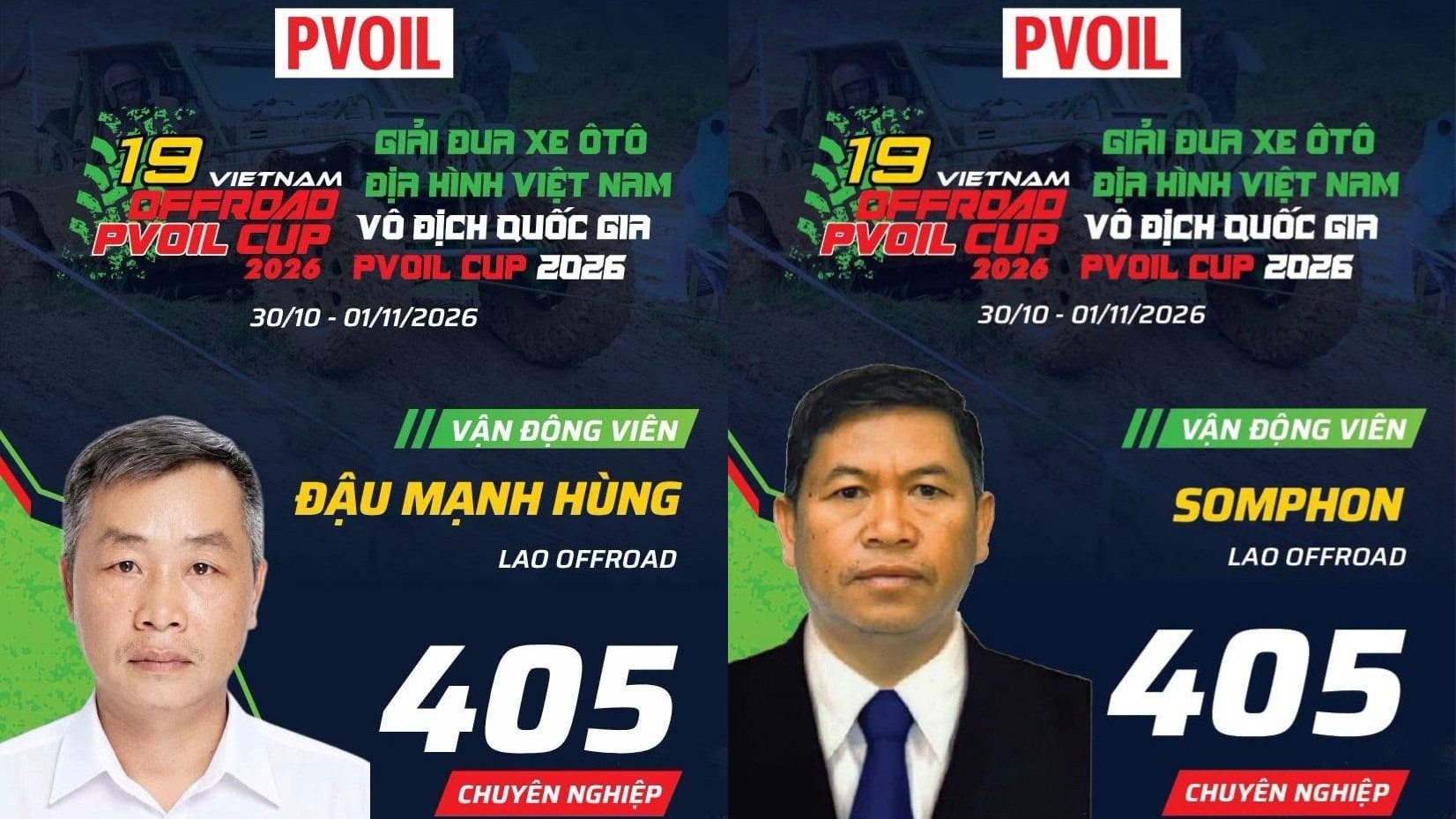 Đội 405 PVOIL VOC 2026: Lao Offroad mang màu sắc quốc tế đến Hạng Chuyên nghiệp