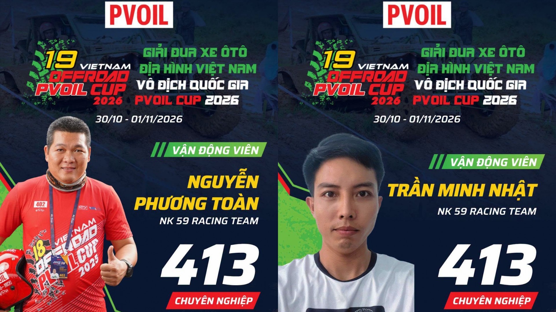 Đội 413 PVOIL VOC 2026: NK 59 Racing Team thay đổi bộ đôi trước mùa giải mới