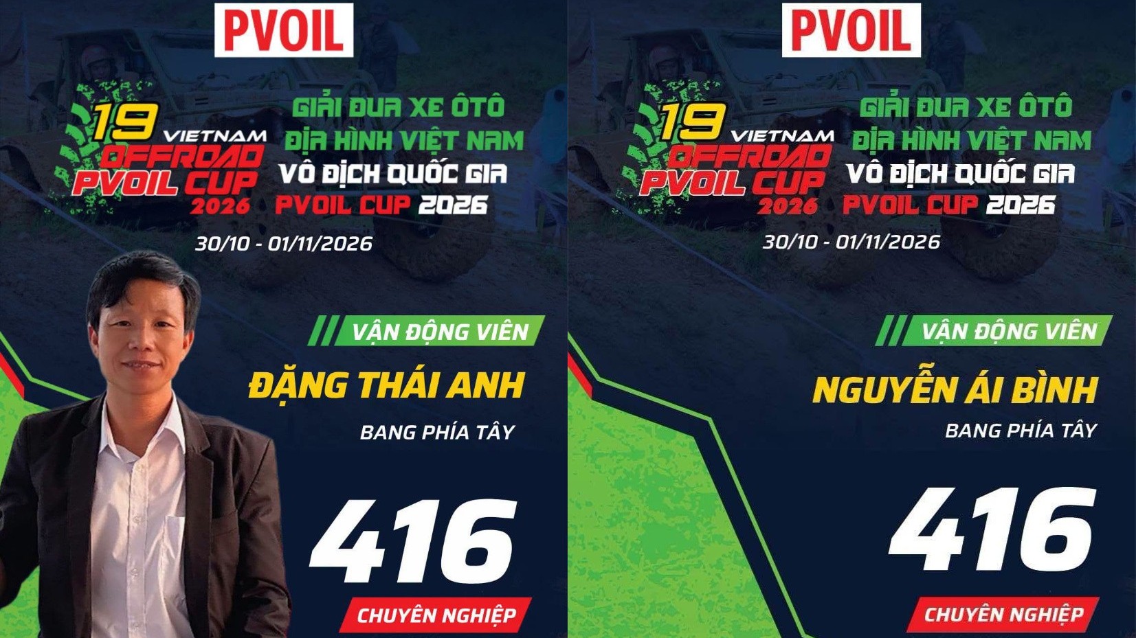 Đội 416 PVOIL VOC 2026: Bang Phía Tây với bộ đôi Đặng Thái Anh và Nguyễn Ái Bình