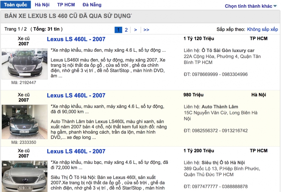 lexus ls 460l xe sang chanh mot thoi co gia chi ngang toyota camry