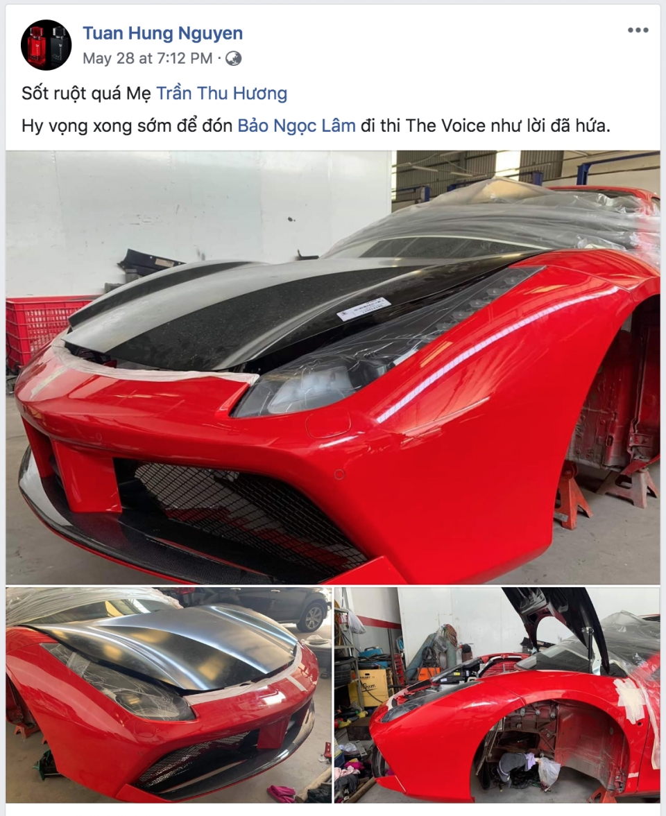 Tuấn Hưng sắp hồi sinh Ferrari 488GTB gặp tai nạn, tốn nhiều tỷ đồng ferrari 488gtb gap tai nan cua ca si tuan hung sap hoi sinh ton nhieu ty dong