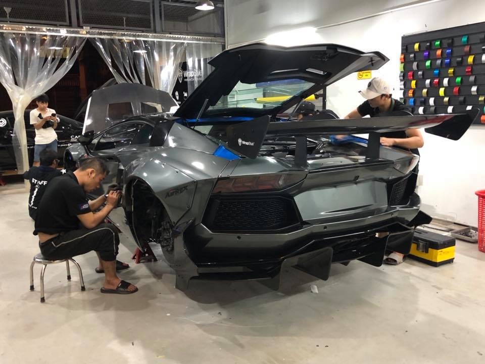 lamborghini aventador do bodykit liberty walk doc nhat vo nhi tai sai thanh