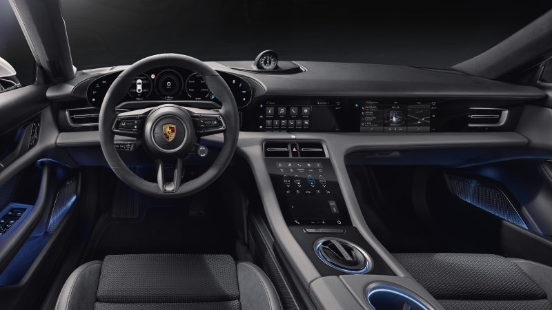 porsche cong bo hinh anh noi that mau xe dien taycan