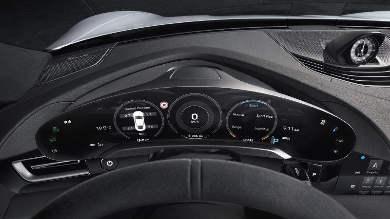 porsche cong bo hinh anh noi that mau xe dien taycan