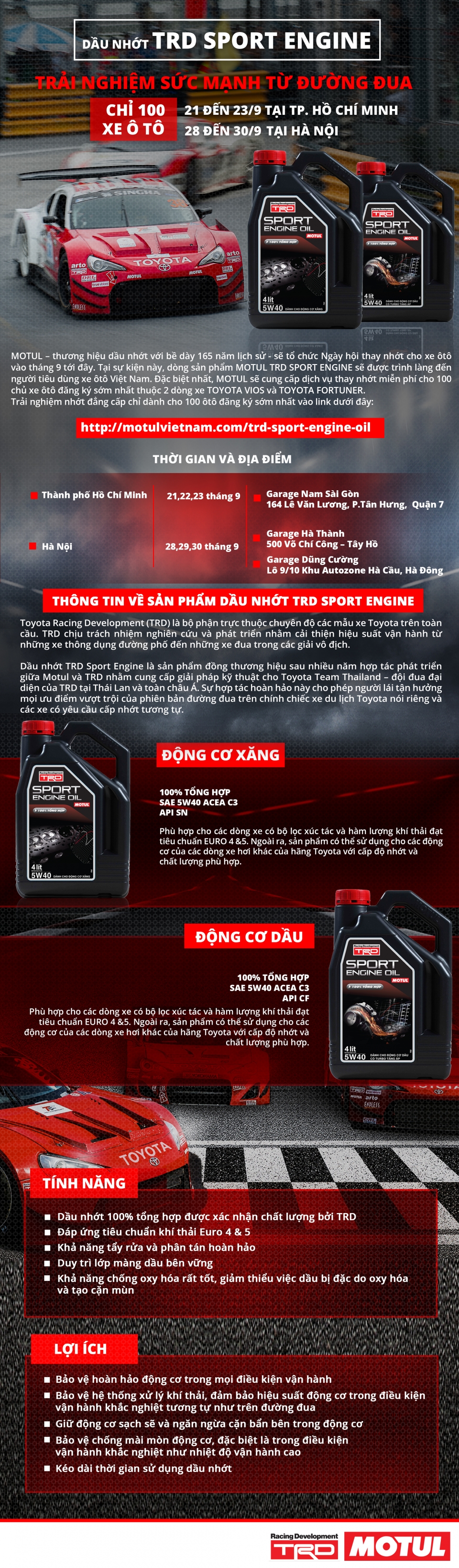 su kien thay nhot trd sport engine trai nghiem suc manh duong dua