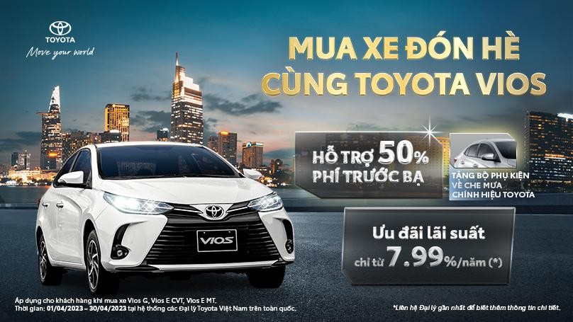 Toyota Vios chào hè với chương trình khuyến mãi hấp dẫn trong tháng 4/2023 Toyota Vios chào hè với chương trình khuyến mãi hấp dẫn trong tháng 4/2023