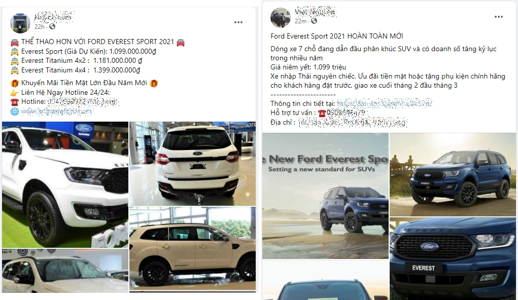 Ford Everest Sport nhận đặt hàng với giá 1,099 tỷ đồng