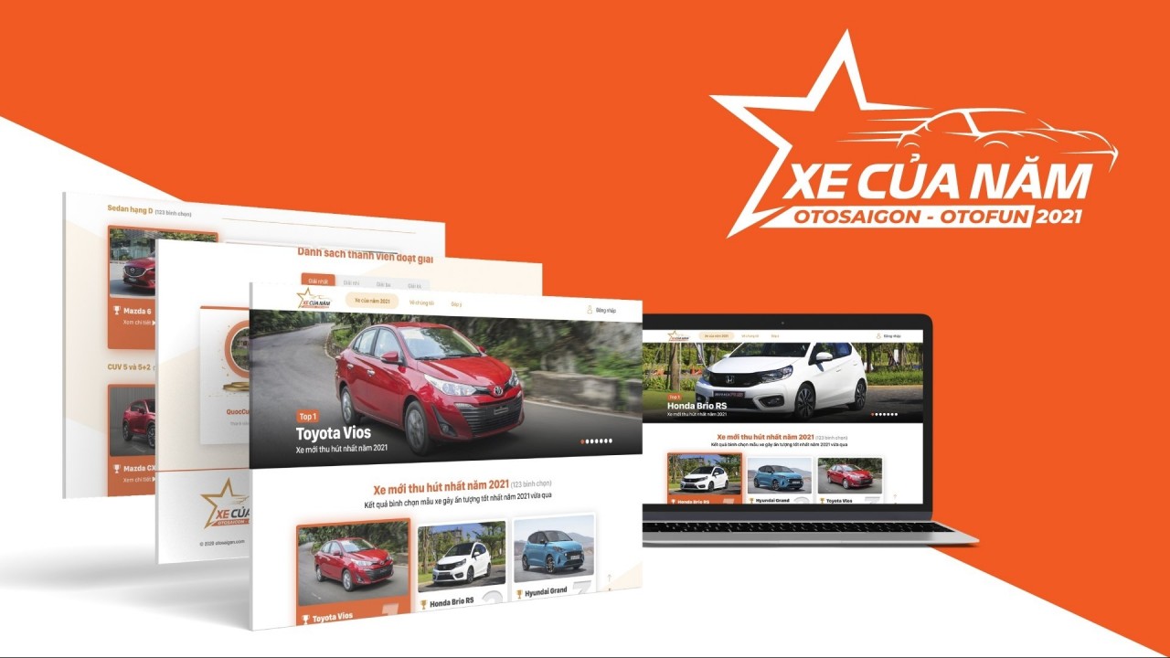 OTOFUN và OTOSAIGON đồng tổ chức Bình chọn XE CỦA NĂM 2021