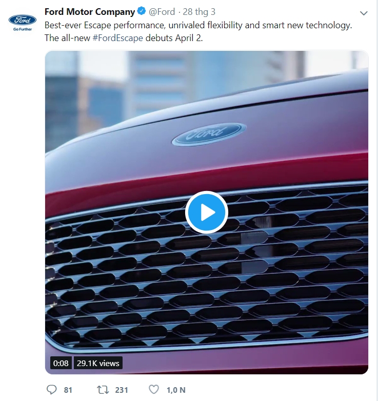 Ford Escape thế hệ mới sẽ ra mắt vào ngày mai ford escape the he moi se ra mat vao ngay mai