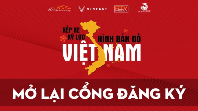 Mở lại cổng đăng ký chương trình Xếp xe kỷ lục hình bản đồ Việt Nam