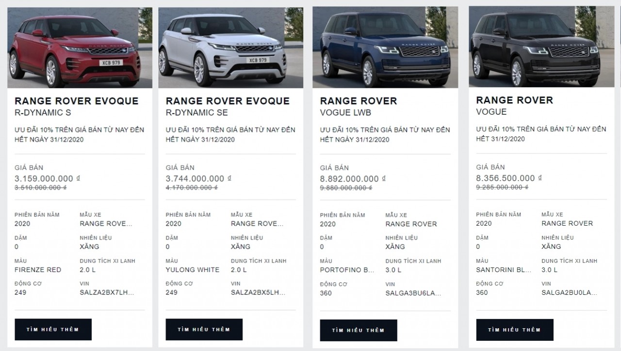 Nhận ưu đãi tiền mặt lên đến hàng trăm triệu đồng khi mua Evoque và Range Rover Vouge Nhận ưu đãi tiền mặt lên đến hàng trăm triệu đồng khi mua Evoque và Range Rover Vouge