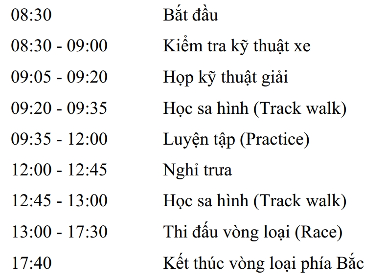 Lịch trình chi tiết vòng loại Auto Gymkhana miền Bắc lich trinh chi tiet vong loai auto gymkhana mien bac