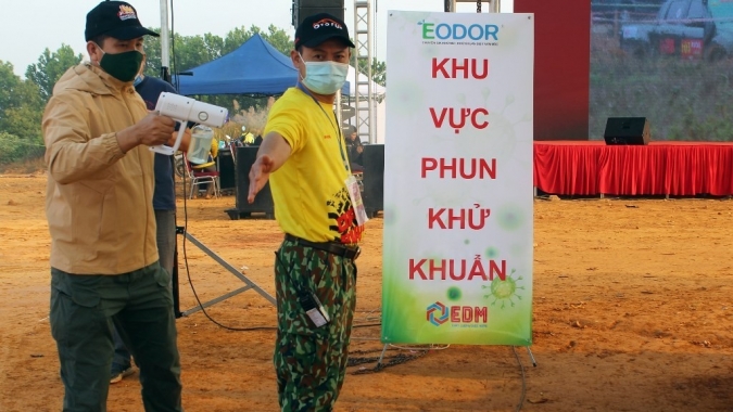 [PVOIL VOC 2021] Chú trọng việc khử khuẩn đối với người tham gia giải