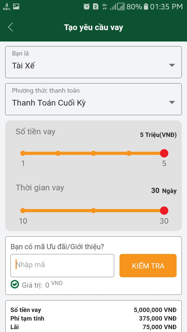 tai xe vay tien qua de dang voi goi uu dai moi cua vay muon