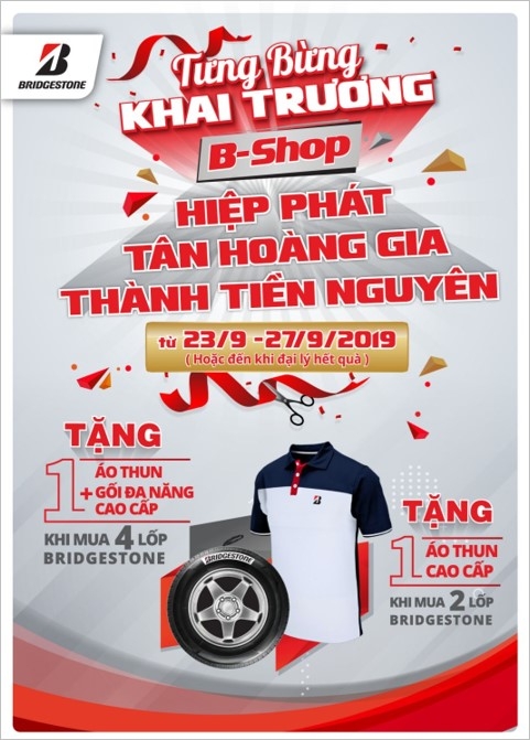 Bridgestone tiếp tục mở rộng chuỗi trung tâm dịch vụ lốp với 3 B-shop mới bridgestone tiep tuc mo rong chuoi trung tam dich vu lop voi 3 b shop moi