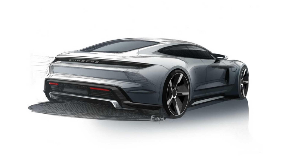 Lộ diện bản phác thảo chính thức của Porsche Taycan lo dien ban phac thao chinh thuc cua porsche taycan