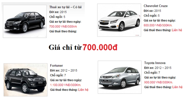 Thị trường cho thuê xe tự lái hút khách dịp 30/4 thi truong cho thue xe tu lai hut khach dip 304