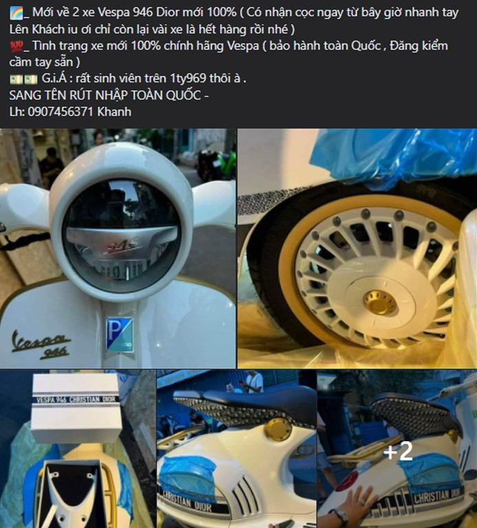 Vespa 946 Christian Dior bị đẩy giá lên tới 2 tỷ đồng Vespa 946 Christian Dior bị đẩy giá lên tới 2 tỷ đồng