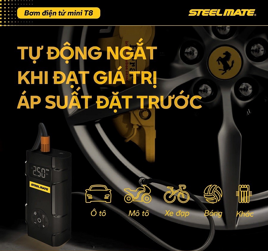 Bộ đôi bơm điện tử STEELMATE T8 và T8 PRO có mặt tại Việt Nam Bộ đôi bơm điện tử STEELMATE T8 và T8 PRO có mặt tại Việt Nam