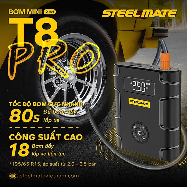 Bộ đôi bơm điện tử STEELMATE T8 và T8 PRO có mặt tại Việt Nam Bộ đôi bơm điện tử STEELMATE T8 và T8 PRO có mặt tại Việt Nam