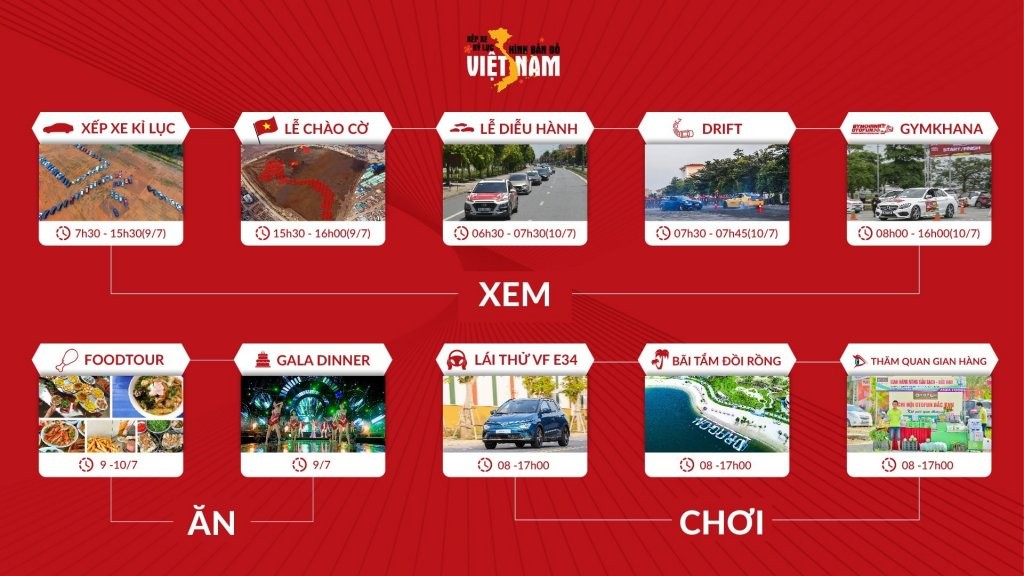 Sổ tay sự kiện Xếp xe kỷ lục hình bản đồ Việt Nam Sổ tay sự kiện Xếp xe kỷ lục hình bản đồ Việt Nam