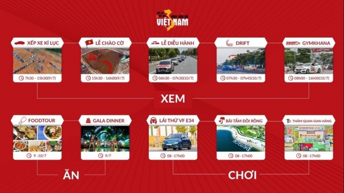 Sổ tay sự kiện xếp xe kỷ lục hình bản đồ Việt Nam