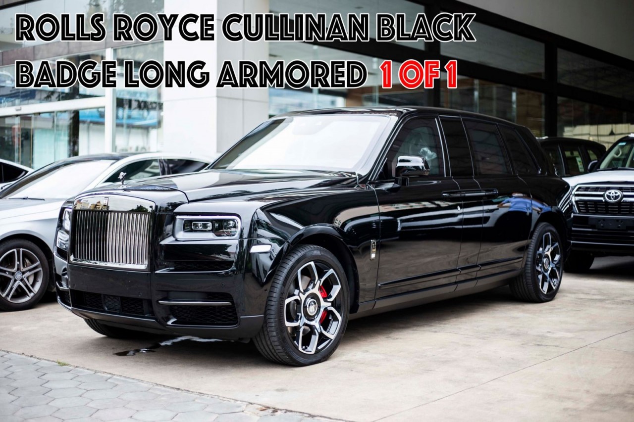 Cận cảnh Rolls-Royce Cullinan Black Badge chống đạn với trục cơ sở kéo dài Cận cảnh Rolls-Royce Cullinan Black Badge chống đạn với trục cơ sở kéo dài