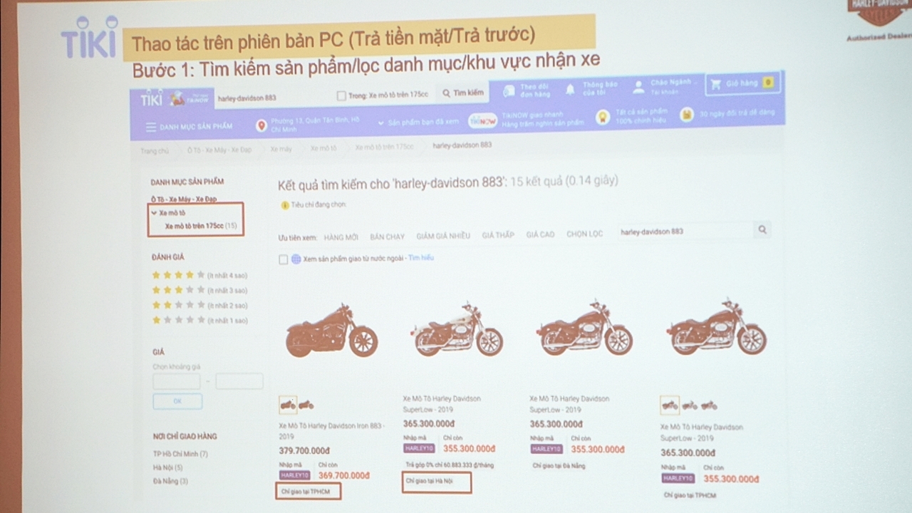 Từ nay đã có thể mua Harley-Davidson trên Tiki