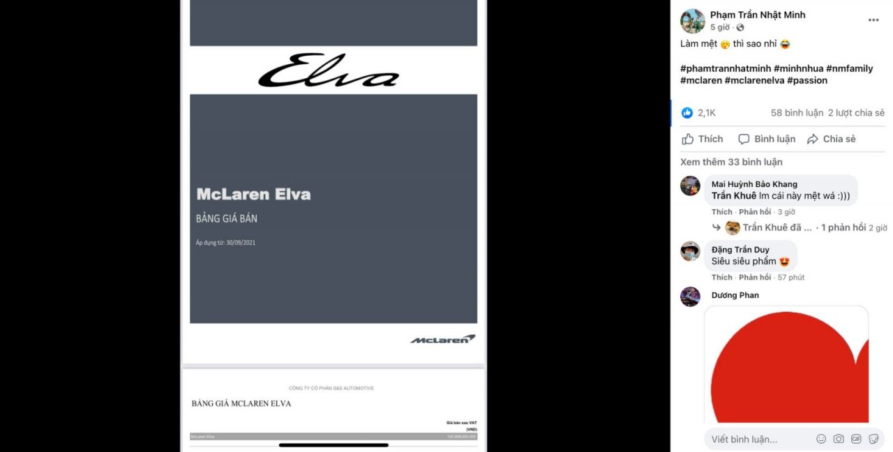 Minh Nhựa mua McLaren Elva với giá 143 tỷ đồng ? Minh Nhựa mua McLaren Elva với giá 143 tỷ đồng ?