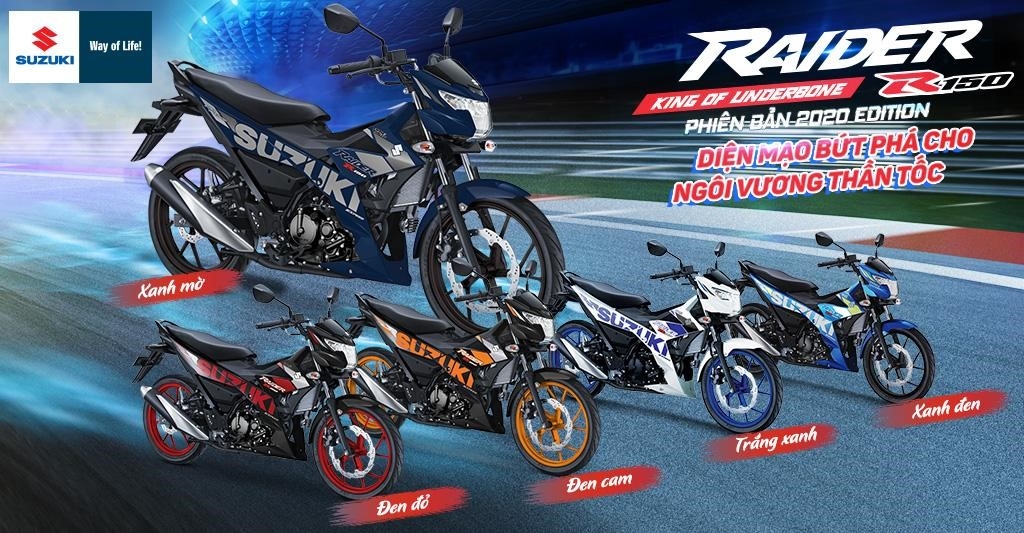 Suzuki giới thiệu Raider R150 Fi phiên bản 2020 với thiết kế tem mới suzuki gioi thieu raider r150 fi phien ban 2020 voi thiet ke tem moi