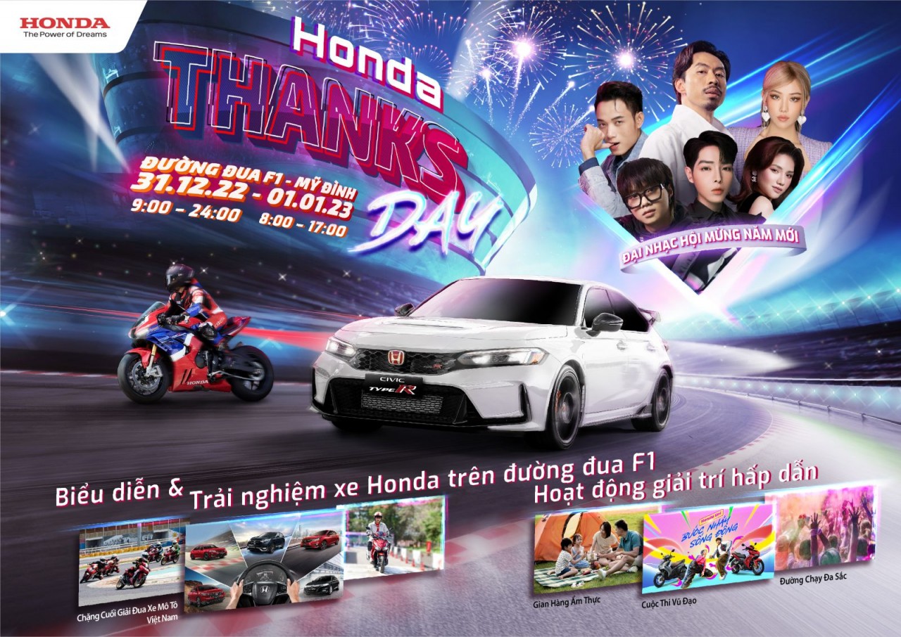 Sắp diễn ra ngày hội tri ân khách hàng Honda Thanks Day Sắp diễn ra ngày hội tri ân khách hàng Honda Thanks Day