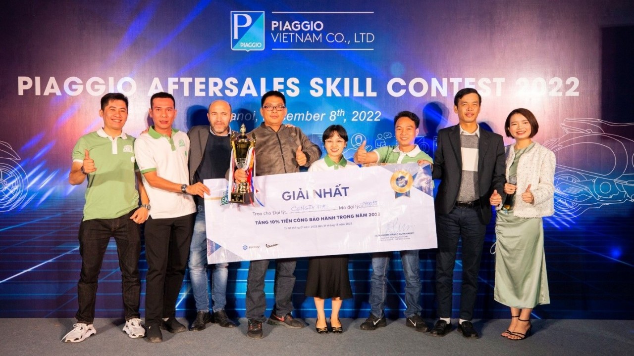 Đã tìm ra đại lý xuất sắc tại Hội thi kỹ năng dịch vụ Piaggio 2022