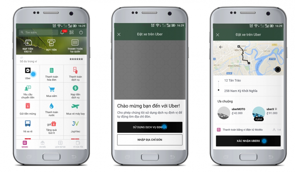 Thanh toán chuyến đi Uber bằng ví điện tử MoMo như thế nào? thanh toan chuyen di uber bang vi dien tu momo nhu the nao