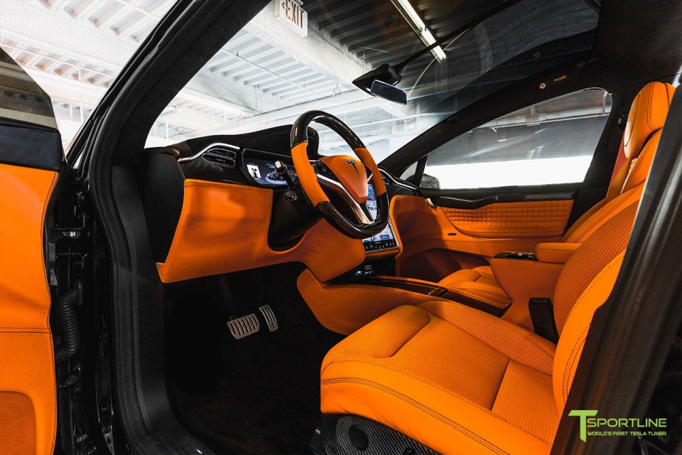 SUV chạy điện Tesla Model X hai màu cam - đen ấn tượng của T-Sportline suv chay dien tesla model x hai mau cam den an tuong cua t sportline