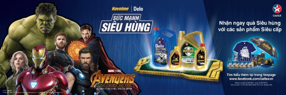 Caltex hợp tác với Biệt đội Avengers phát động chiến dịch quảng bá "Sức mạnh siêu hùng" caltex hop tac voi biet doi avengers phat dong chien dich quang ba suc manh sieu hung