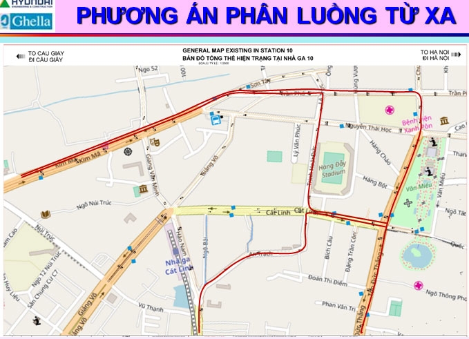Hà Nội phân luồng giao thông phục vụ thi công nhà ga S9, S10 ha noi phan luong giao thong phuc vu thi cong nha ga s9 s10