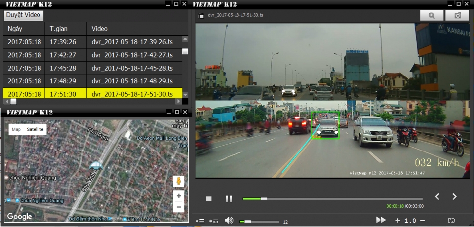 Máy quay hành trình ô tô VietMap K12: ghi hình Full HD đồng thời trước sau, chưa có WiFi may quay hanh trinh o to vietmap k12 ghi hinh full hd dong thoi truoc sau chua co wifi