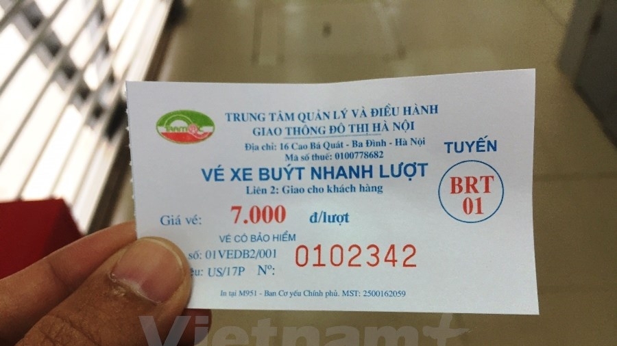 Hà Nội thí điểm dùng vé điện tử trên tuyến buýt nhanh BRT đầu tiên