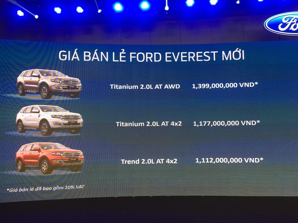 ford everest 2018 co gia cao nhat 1399 ty dong tai viet nam