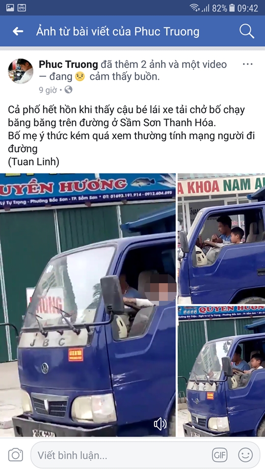 Thanh Hóa: Xử phạt người đàn ông ngồi cạnh cháu bé lái xe tải thanh hoa xu phat nguoi dan ong ngoi canh chau be lai xe tai