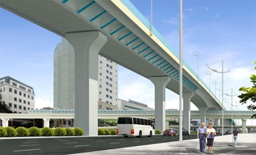 Hà Nội khởi công đường trên cao đoạn Vĩnh Tuy - Ngã Tư Sở ha noi khoi cong duong tren cao doan vinh tuy nga tu so