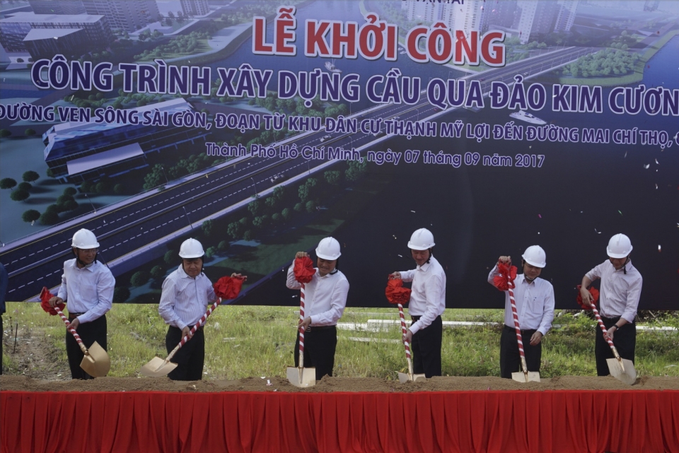 TP Hồ Chí Minh: Khởi công cầu qua đảo Kim Cương tp ho chi minh khoi cong cau qua dao kim cuong