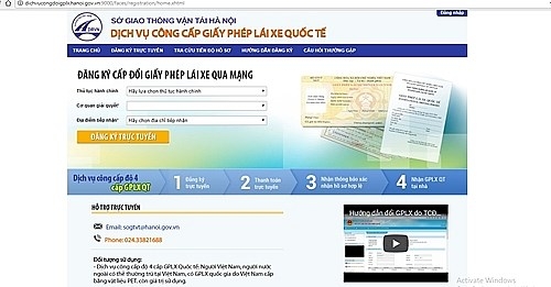 ha noi trien khai dich vu cong truc tuyen muc do 4 ve cap giay phep lai xe quoc te