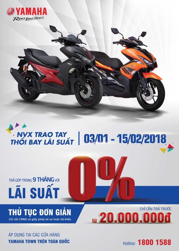 co hoi so huu chien ma yamaha nvx voi lai suat chi 0