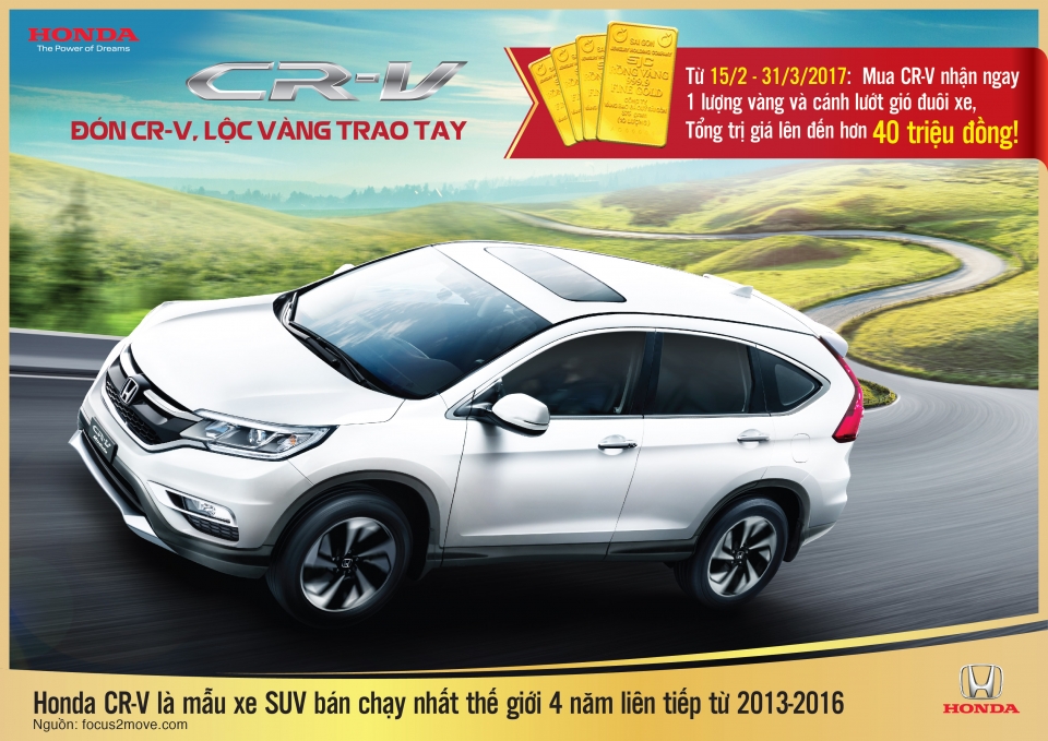 Sau Tết, Honda CR-V hút khách với "Lộc vàng đầu xuân" sau tet honda cr v hut khach voi loc vang dau xuan